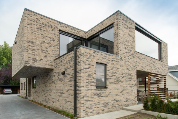 Bauhaus / Modernes Haus H1 mit Klinker 105-113-WDF beige - grau nuanciert